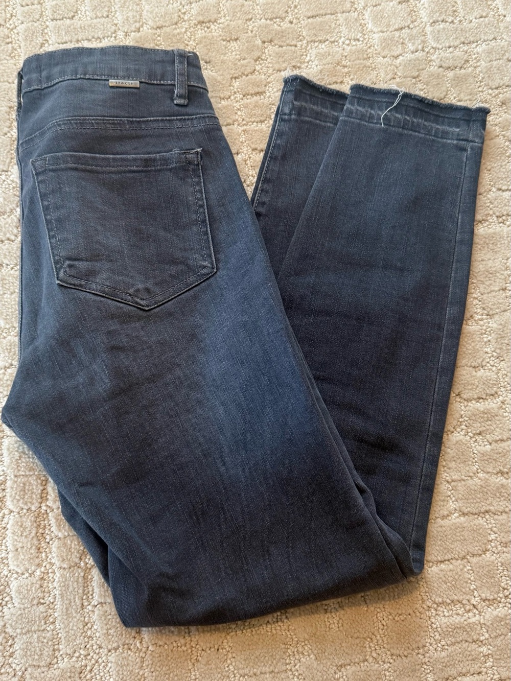 Tractr Dark Blue/Gray Straight-Leg Jeans